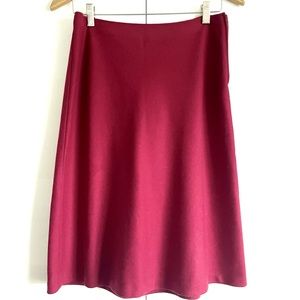 Sisley Vintage Red Wool A-line Maxi Skirt Size 6 EUC
